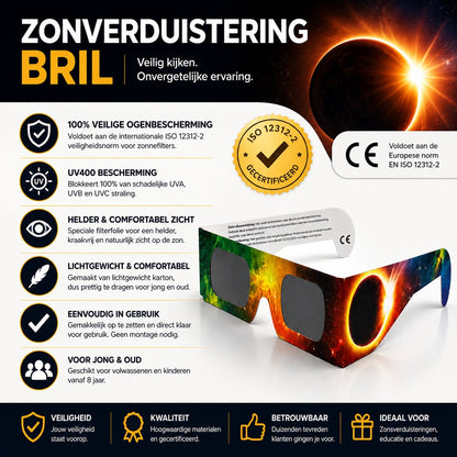 Eclipsbrillen 12 augustus 2026 | 4 pack
